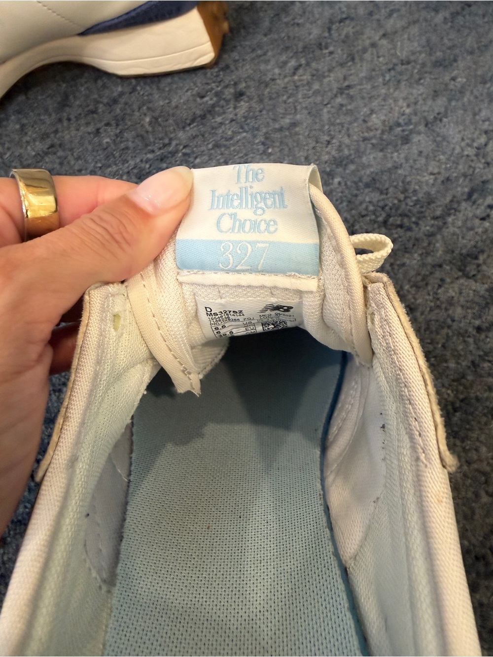 Staud x New Balance Women's Cream & Light Blue Retro Trail Sneakers - Picture 4 of 4